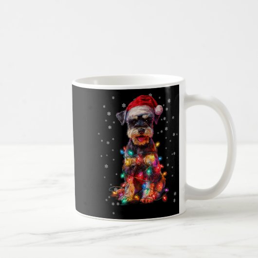 Christmas Dog Schnauzer Santa Xmas Women Men Kids Kaffeetasse (Rechts)