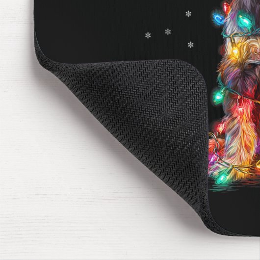 Christmas Dog Schnauzer Santa Xmas Women Men Kids Mousepad (Ecke)