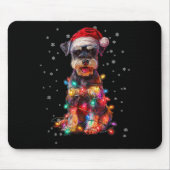 Christmas Dog Schnauzer Santa Xmas Women Men Kids Mousepad (Vorne)
