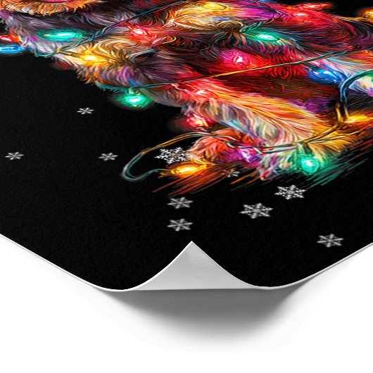 Christmas Dog Schnauzer Santa Xmas Women Men Kids Poster (Ecke)