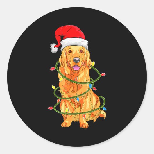 Christmas Dog Shirt, Christmas Golden Retriever Pa Runder Aufkleber (Vorderseite)
