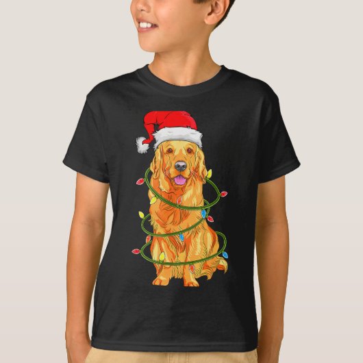 Christmas Dog Shirt, Christmas Golden Retriever Pa T-Shirt (Vorderseite)