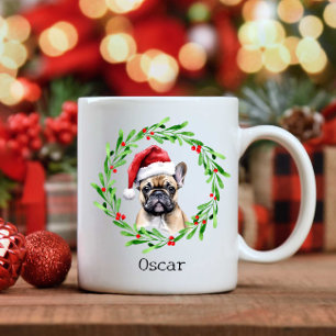 Christmas Dog Tan Frenchie French Bulldog Kaffeetasse