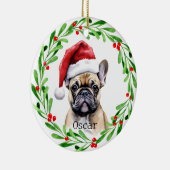 Christmas Dog Tan Frenchie French Bulldog Keramik Ornament (Rechts)