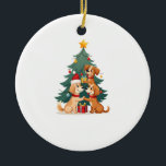 Christmas Dog Tree T-Shirt Cute Funny Puppy Dogs X Keramik Ornament<br><div class="desc">Christmas Dog Tree T-Shirt Cute Funny Puppy Dogs Xmas 4</div>