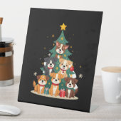Christmas Dog Tree T-Shirt Cute Funny Puppy Dogs X Sockelschild (In Situ)