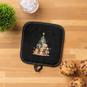 Christmas Dog Tree T-Shirt Cute Funny Puppy Dogs X Topflappen (Oben Unten)