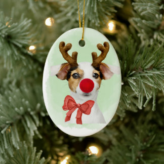 Christmas Dog wAntlers & Oven Mitt Ornament