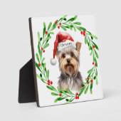 Christmas Dog Yorkie Yorkshire Terrier Holidays Fotoplatte (Vorderseite)