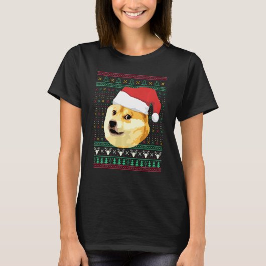 Christmas Doge Meme Shiba Inu Santa Funny Ugly Swe T-Shirt (Vorderseite)