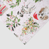 Christmas dogs and greenery pattern seidenpapier (Detail)