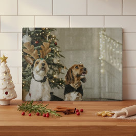 Christmas Dogs Cutting Board Holiday Gift Schneidebrett
