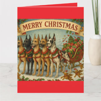 "Christmas Dogs" Folded Greeting Card Karte