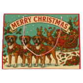 "Christmas Dogs" Gift Bag Große Geschenktüte (Vorderseite)