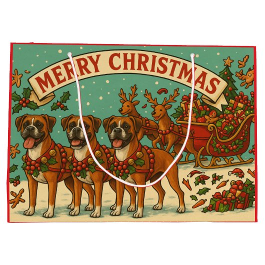 "Christmas Dogs" Gift Bag Große Geschenktüte (Rückseite)