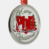 CHRISTMAS Doktor der Philosophie Metal Ornament (Rechts)