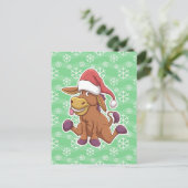 Christmas Donkey Cartoon Postkarte (Stehend Vorderseite)