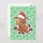 Christmas Donkey Cartoon Postkarte (Vorne/Hinten)