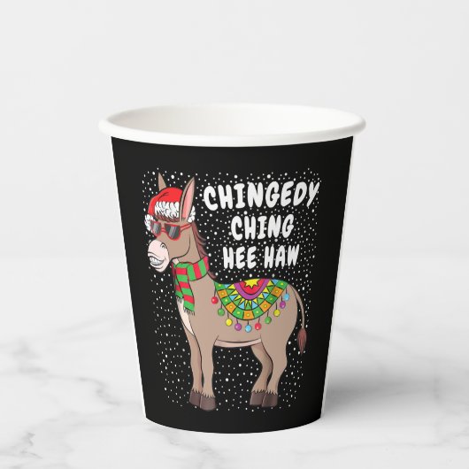 Christmas Donkey Funny American Italian Xmas Gift Pappbecher (Vorderseite)