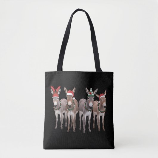 Christmas Donkey Lover Gift Farm Xmas Tasche (Vorderseite)