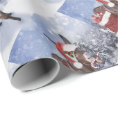 Christmas donkey with funny red hat geschenkpapier (Rolleneckpunkt)