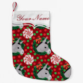 Christmas Donkey Wreath Candy Muster Personalisier Kleiner Weihnachtsstrumpf (Vorderseite)