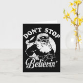 Christmas Don't Stop Believin' Santa Outline  Karte (Gelbe Blume)
