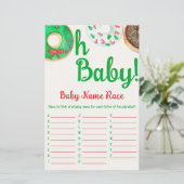 Christmas Donut Baby Dusche Baby Name Race Game (Stehend Vorderseite)