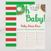 Christmas Donut Baby Dusche Baby Name Race Game (Vorne/Hinten)
