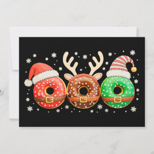Christmas Donuts Santa Reindeer Xmas Doughnut Feiertagskarte