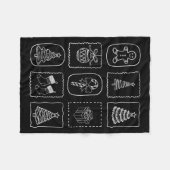 Christmas Doodle 2025 Coquette Bow Xmas Tree Ornam Fleecedecke (Vorderseite (Horizontal))