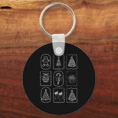 Christmas Doodle 2025 Coquette Bow Xmas Tree Ornam Schlüsselanhänger (Vorderseite)