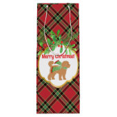 Christmas Doodle Doodle Red Kariert Personalisiert Geschenktüte Für Weinflaschen (Rückseite)