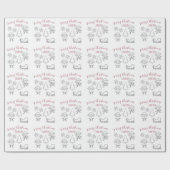 Christmas Doodle Elves Individuelle Name Geschenkpapier (Flach)