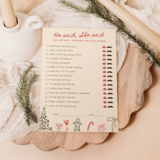 Christmas Doodle He said She said Card Einladung