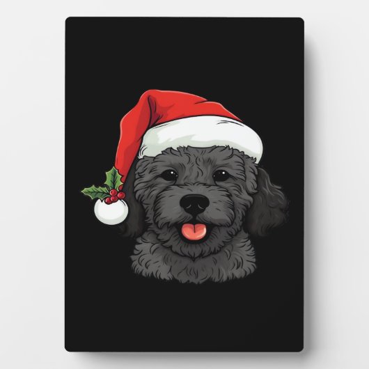 Christmas Doodle Oodle Dog - Black Classic T-Shirt Fotoplatte (Vorderseite)