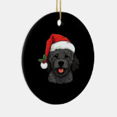 Christmas Doodle Oodle Dog - Black Classic T-Shirt Keramik Ornament (Rechts)