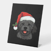 Christmas Doodle Oodle Dog - Black Classic T-Shirt Sockelschild (Vorderseite)