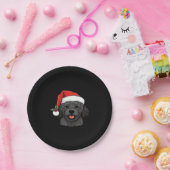 Christmas Doodle Oodle Dog - Schwarzer klassischer Pappteller (Party)