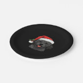 Christmas Doodle Oodle Dog - Schwarzer klassischer Pappteller (Schrägansicht)