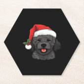 Christmas Doodle Oodle Dog - Schwarzer klassischer Untersetzer (Vorderseite)