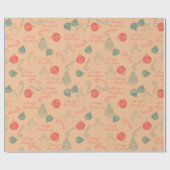 Christmas Doodle Pattern | Snowmen, Trees & Candy Geschenkpapier (Flach)