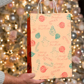 Christmas Doodle Pattern | Snowmen, Trees & Candy  Mittlere Geschenktüte
