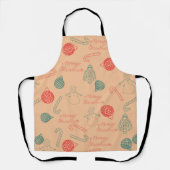 Christmas Doodle Pattern | Snowmen, Trees & Candy Schürze (Vorderseite)