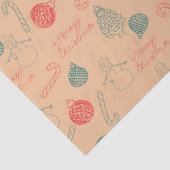 Christmas Doodle Pattern | Snowmen, Trees & Candy Seidenpapier (Detail)