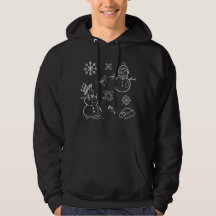 Christmas Doodle Snowman Funny Black und White