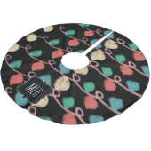 Christmas Doodles String Lights Family Initial Polyester Weihnachtsbaumdecke (Schrägansicht)