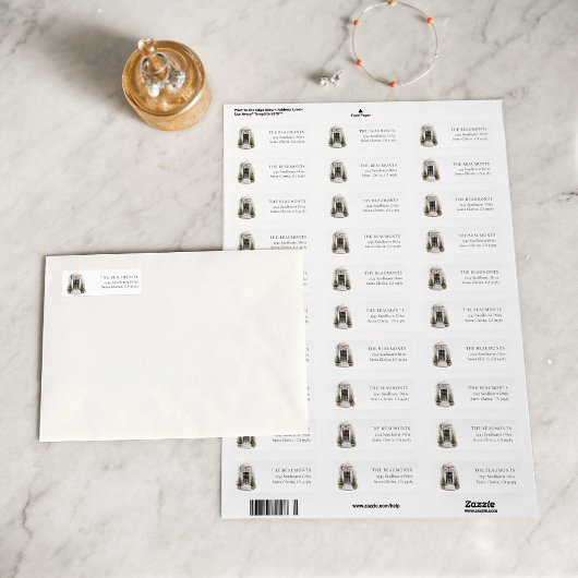 Christmas Door Return Address Label