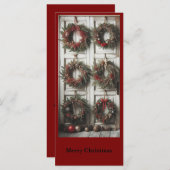 Christmas Door Wreath Holiday Personalized Card (Vorne/Hinten)