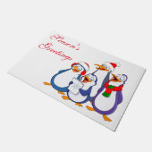 Christmas Doormat-Merry Pinguins Fußmatte (Schrägansicht)